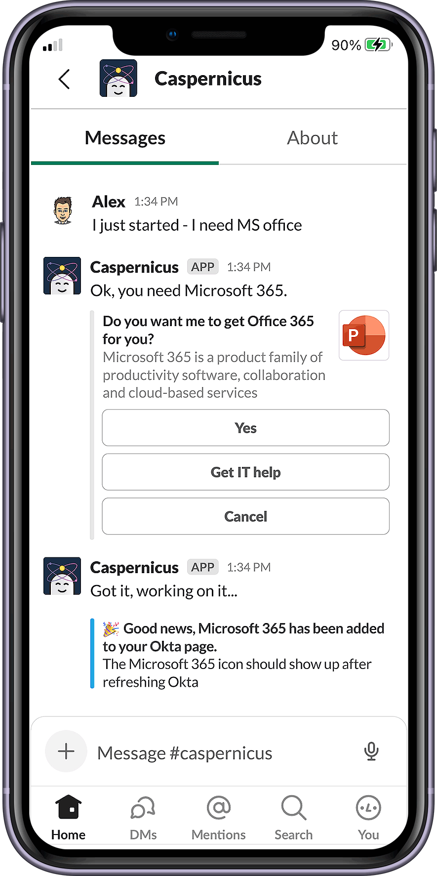 Jamf with Moveworks chat screen