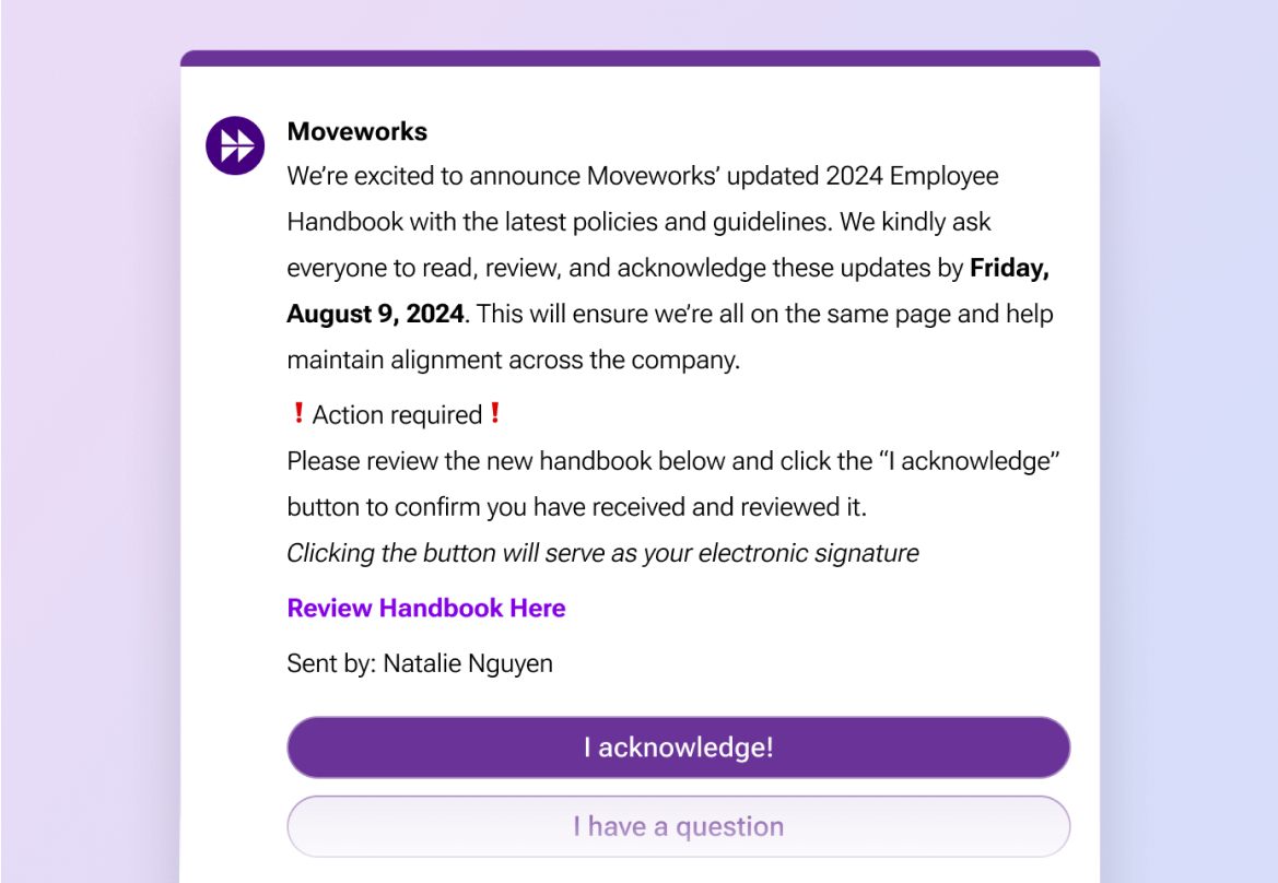 moveworks-assistant-sending-company-policy-update