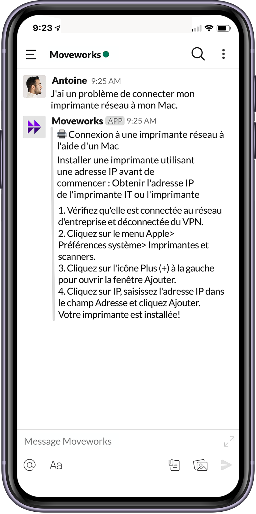 Autodesk with Moveworks chat screen
