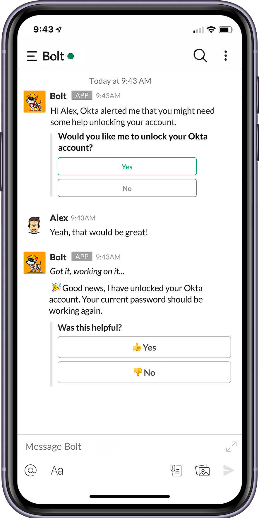 Procore Moveworks chat screen
