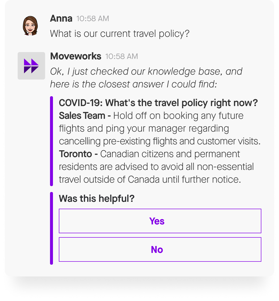providing the right answers
