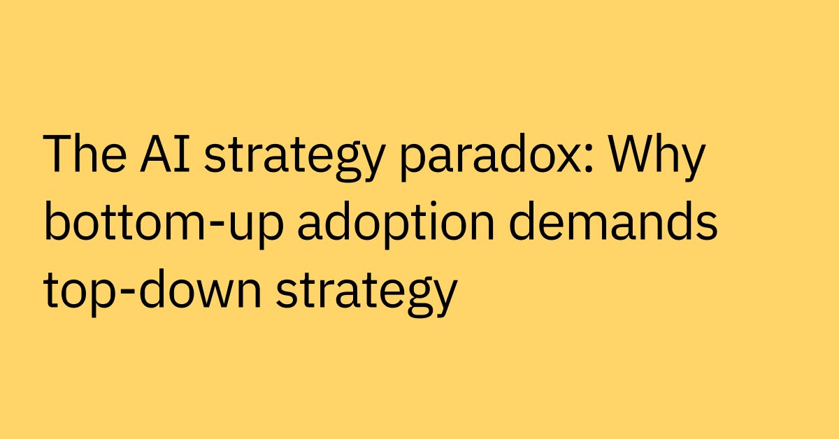 The AI Strategy Paradox