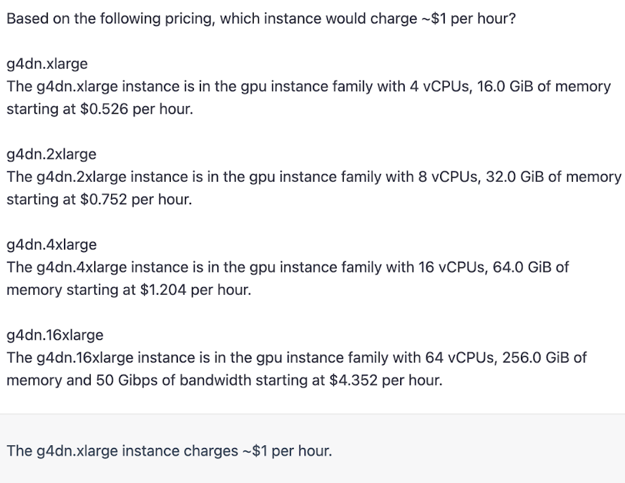 hallucination pricing per hour