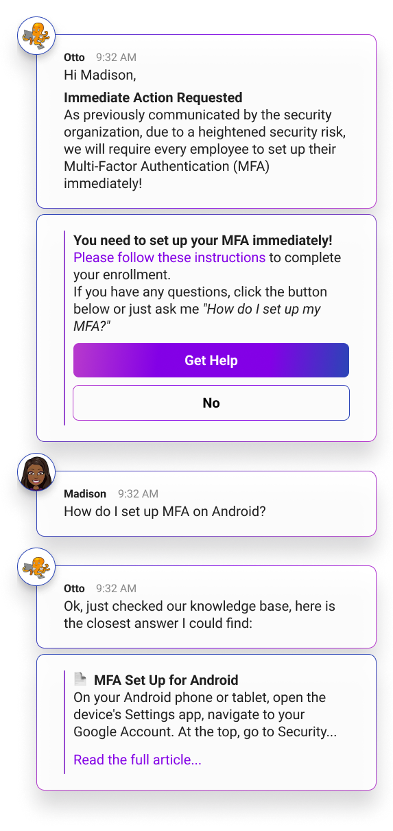 Vituity with Moveworks chat screen